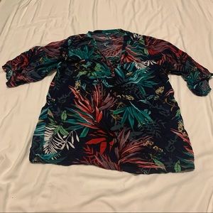 3/4 Sleeve Tropical Blouse